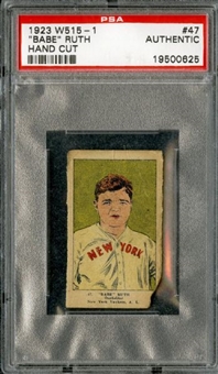 1923 W515-1 “Babe” Ruth Hand Cut PSA Authentic